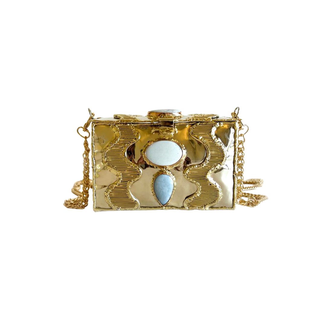 Handcrafted Blue Lace Agate Bag